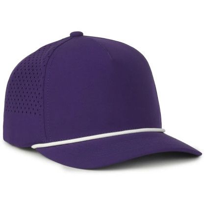 Custom High crown performance cap - Purple/White