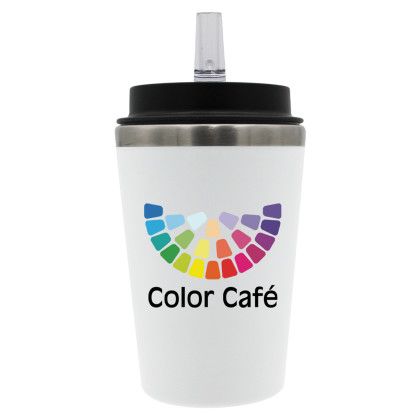 Custom 12 oz. Scout Tumbler with Straw Lid, Full Color Digital - White