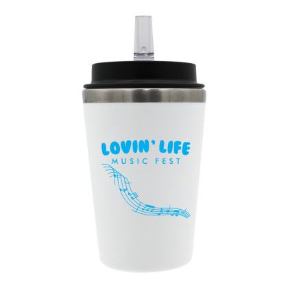 Custom 12 oz. Scout Tumbler with Straw Lid - White