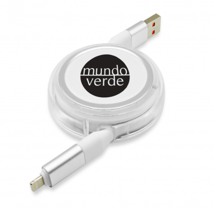 Custom Nexus 4-in-1 Retractable Cable with Interchangeable Connectors - White Cable Close View