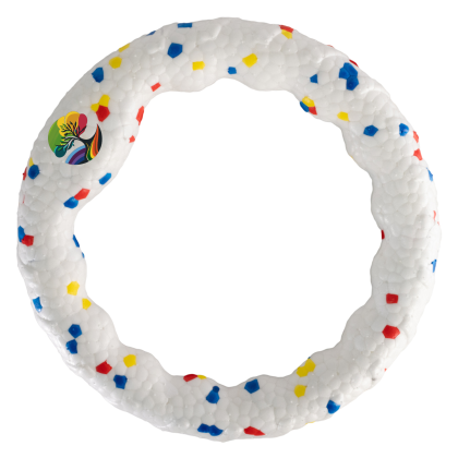 Custom CHOMP! Durable Dog Ring Small - Full Color - White Front View