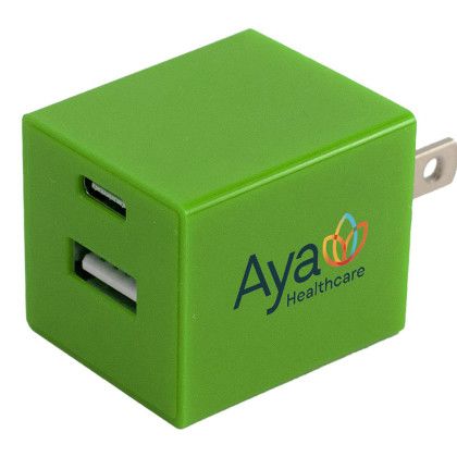 Custom UL A+C Wall Charger - Green 