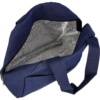 Custom Handy Heathered Lunch Cooler - Blue Inside View