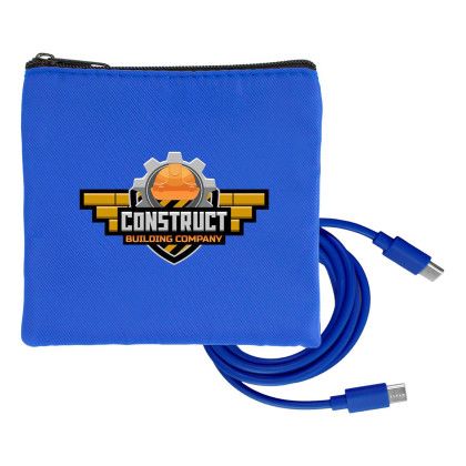 Custom Colorful RPET C to C Cable Set - Blue 