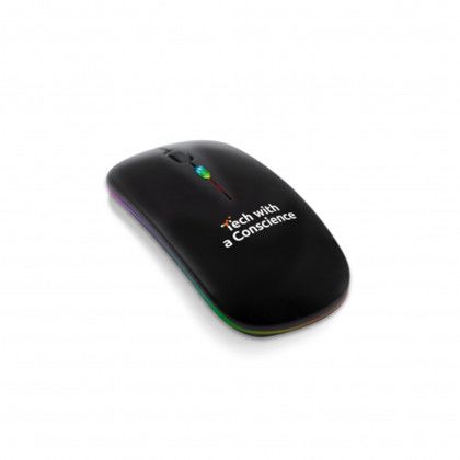 Custom Lumapoint Optical Mouse - Black Front View