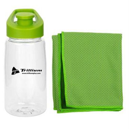 Custom Easy Pour 18 oz. Bottle Fitness Set - Green 