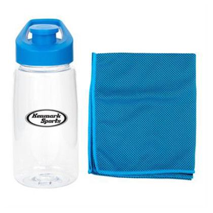 Custom Easy Pour 18 oz. Bottle Fitness Set - Blue 