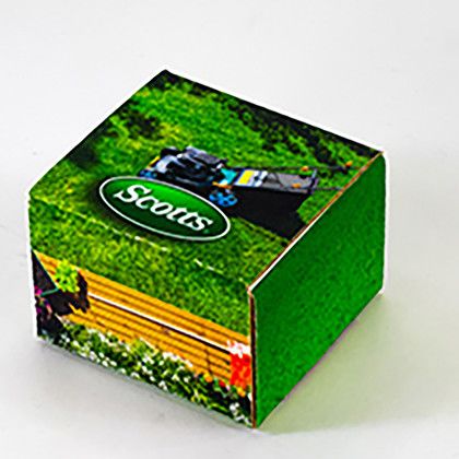 Custom 4" x 4" x 3" 4CP Full Bleed E-Flute Tuck Box - 4/0 - Multicolor Custom 4" x 4" x 3" 4CP Full Bleed E-Flute Tuck Box - 4/0 - Multicolor