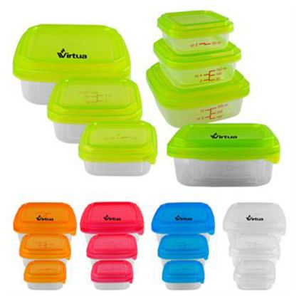 Custom Square Portion Control Containers - All Colors 