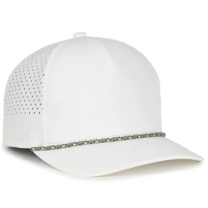 Custom High crown performance cap - White