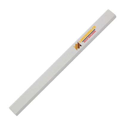 Custom Halcyon Carpenter Pencil, Full Color Digital - White