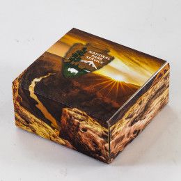 Custom 8" x 3" x 8" 4CP Full Bleed E-Flute Tuck Box - 4/0