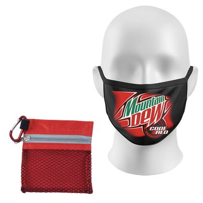 Custom Mesh Bag With Carabiner + Mask100 Dye Sublimated Custom Mesh Bag With Carabiner + Mask100 Dye Sublimated