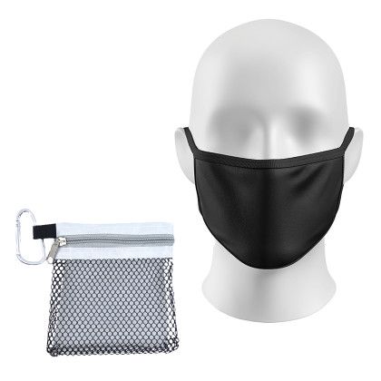 Custom Mesh Bag With Carabiner + Mask102 Blank - White