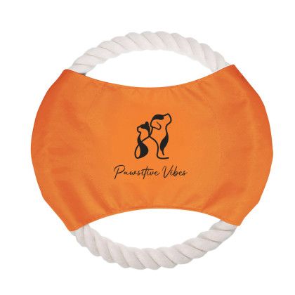 Custom Fido Flier Dog Rope Toy - Orange 