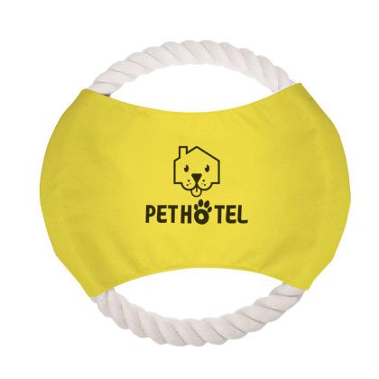Custom Fido Flier Dog Rope Toy - Yellow