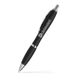 Custom Basset Satin Soft Touch Click Pen - Black 
