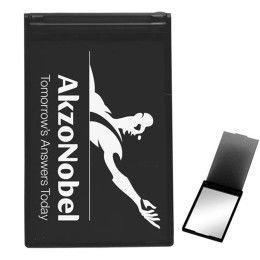 Custom Glamour Gaze Round Folding Compact Mirror - Black