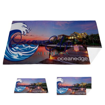 Custom "AQUA" 30" x 60" Full Color RPet Waffle Weave Sand Free Beach/Yoga Towel - Multicolor Custom "AQUA" 30" x 60" Full Color RPet Waffle Weave Sand Free Beach/Yoga Towel - Multicolor