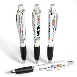 Custom Retractable Performance Pen with Clip- Black