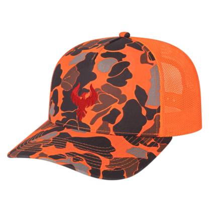 Custom Duck Camo Trucker Mesh Back Cap - Blaze