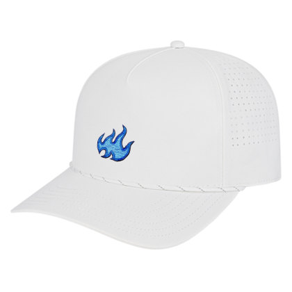 Custom Summit Perforated Cap with Rope - White With White Custom Summit Perforated Cap with Rope - White With White