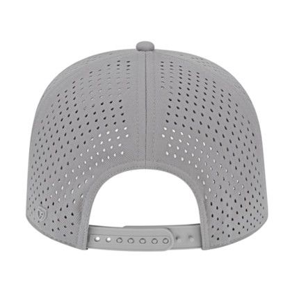 Custom Premium Water-Resistant Perforated Cap - Silver Back View