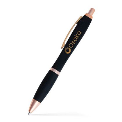 Custom Squared Basset Satin Soft Touch Gel Performance Pen - Rose Gold