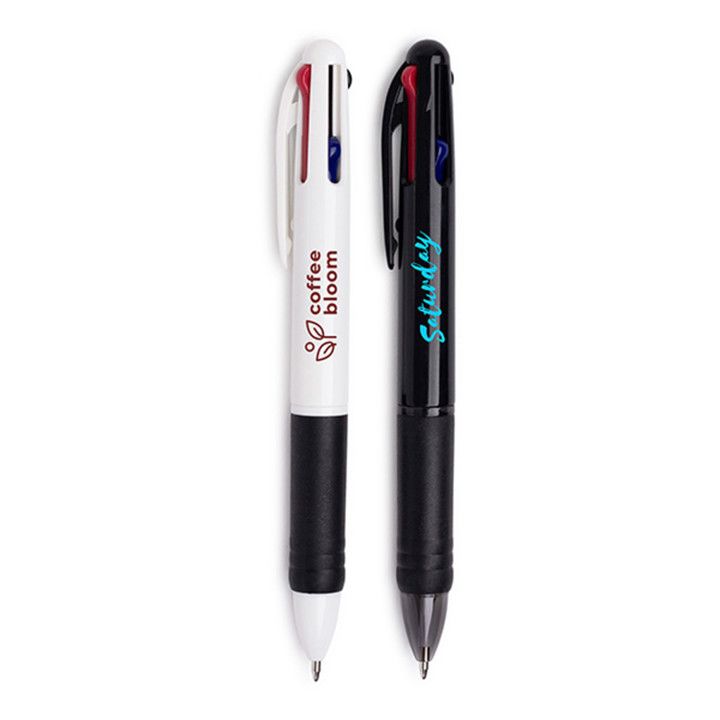 Red Ink Click Pens Custom Option 4-in-1 Multi-Ink Click Pen