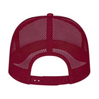 Custom Retro Foamie Trucker - White With Burgundy Back View
