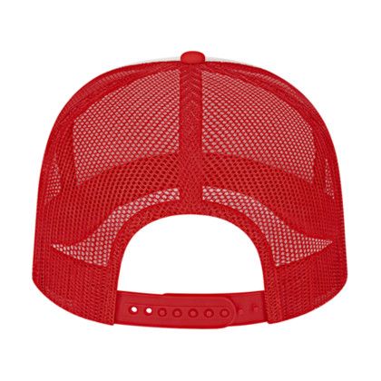Custom Retro Foamie Trucker - White With Red Back View