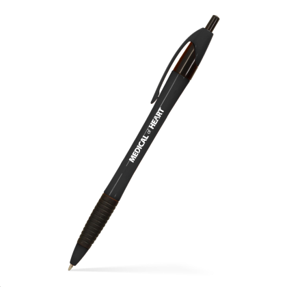 Custom Slimster Gripped Click Pen - Black 