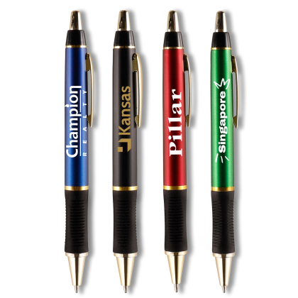 Custom Barton Click Pen - Gold Accents - All Colors 