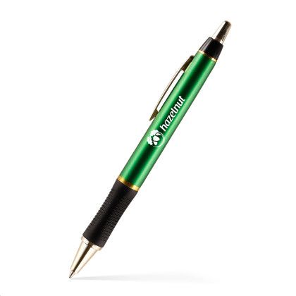 Custom Barton Click Pen - Gold Accents - Green 