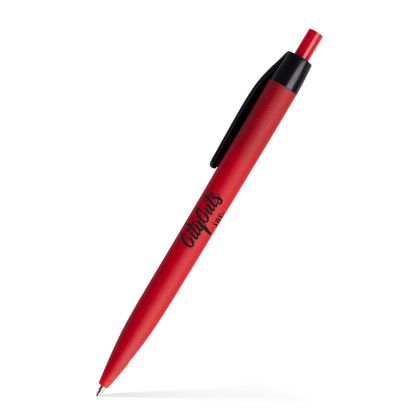 Custom Willow Satin Soft Touch Click Pen - Red