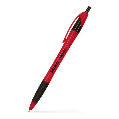 Custom Slimster Gripped Click Pen - Red
