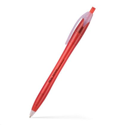 Custom Slimster Translucent Click Pen - Translucent Red 