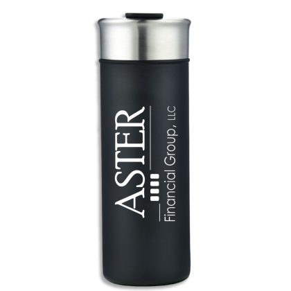 Custom Freeze Guard 18 oz Stainless Steel Slim Tumbler - Black 