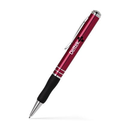 Custom Aluminum Ballpoint Twist Metal Pen - Translucent red