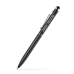 Custom Aluminum Stylus Ballpoint Metal Twist Pen - Glisten Black 
