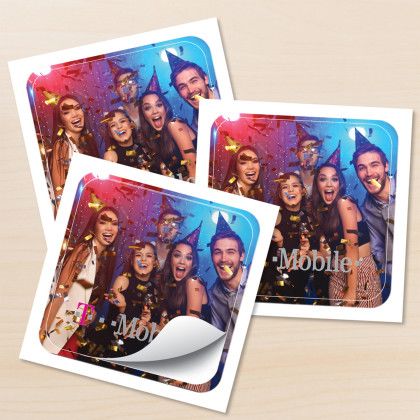 Custom 4" x 4" Square Stickers With Rounded Corners 3.5mil Custom 4" x 4" Square Stickers With Rounded Corners 3.5mil