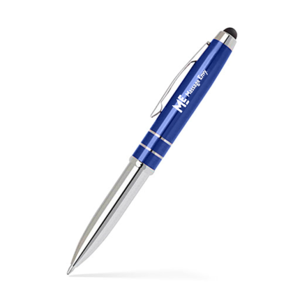 Custom Stylus Light Combo Rollerball Metal Pen - Blue