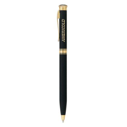 Custom Solid Brass Ballpoint Twist Metal Pen - Matte Black