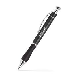 Custom Aluminum Ballpoint Click Metal Pen - Retractable with Black Grip - Glisten Black