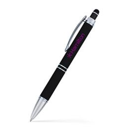 Custom Hope Stylus Satin Soft Touch Click Metal Pen - Black