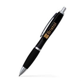 Custom Basset Click Metal Pen - Black/silver