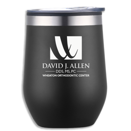 Custom Little Sipper 12 oz Stainless Wine Tumbler - Black 