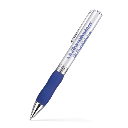 Custom Satin Ballpoint Twist Metal Pen - Blue 