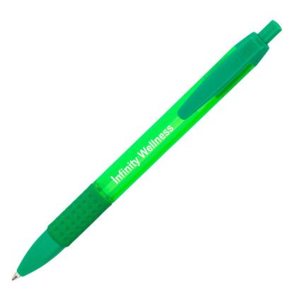Custom Mean Gripper II Click Pen - USA MADE - Translucent green 
