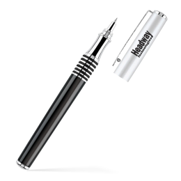 Custom Satin Chrome Ballpoint Metal Pen - Glisten Black 